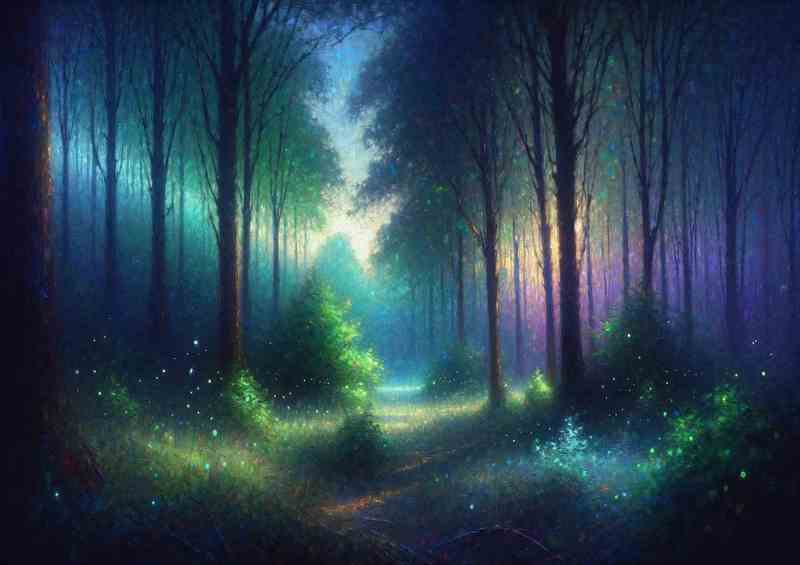 Mystical Twilight An Enchanted Forest Clearing | Poster