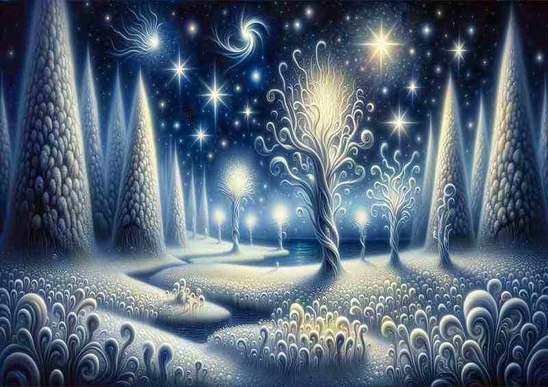 Silent Nights Beauty A Snowy Meadow | Poster