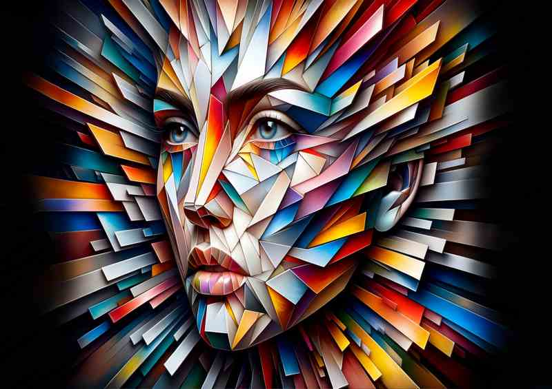 Abstract Fragmented Beauty Modern Art face | Poster