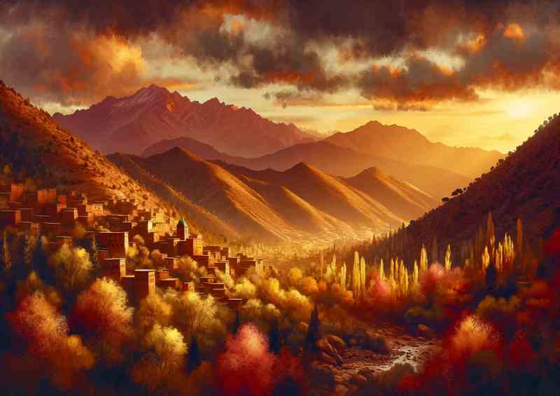 Autumn evening in the Atlas Mountains Morocco | Poster