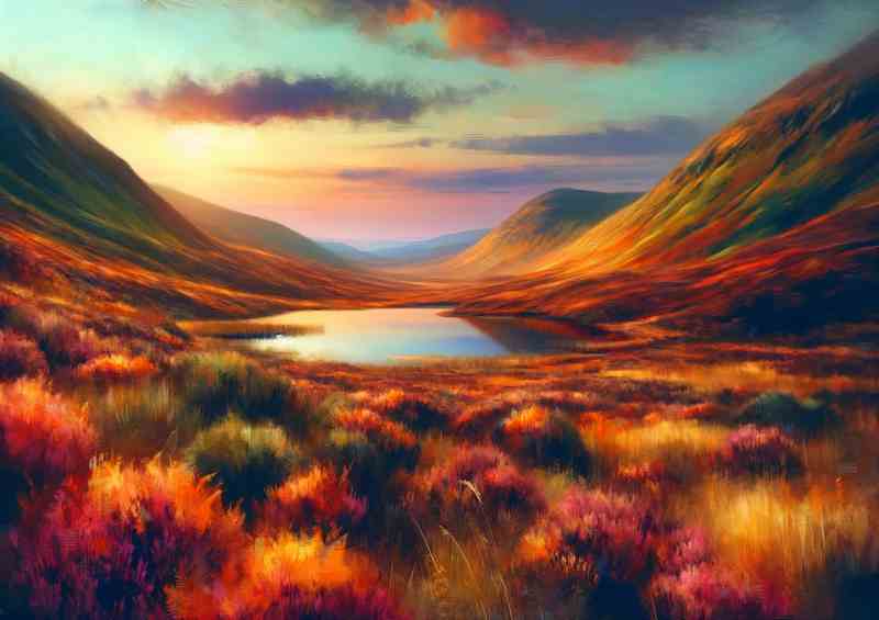 Autumn evening in the Scottish Highlands Rolling hills | Canvas