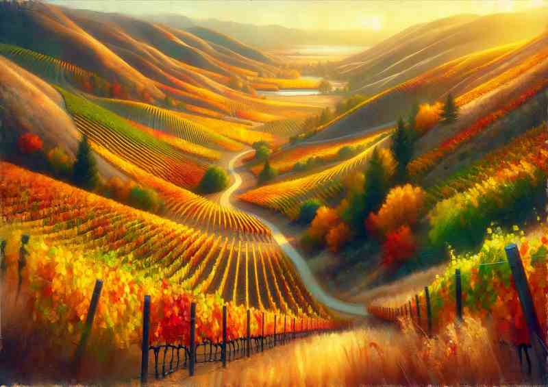 Autumn scene in the vineyards of Napa Valley USA | Poster