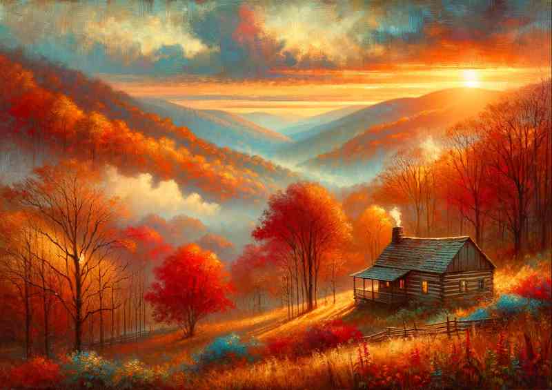 Autumn sunset in the Blue Ridge Mountains USA | Poster