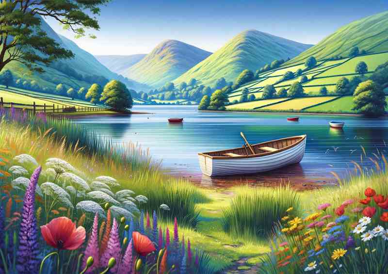 Bright summer day in the Lake District UK Majestic lakes | Poster