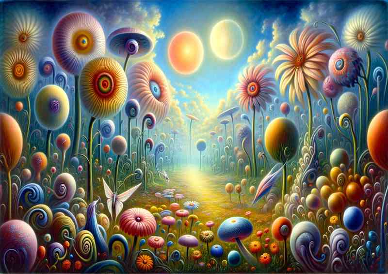 Ethereal Morning A Spring Meadow in Surrealist Style | Di-Bond