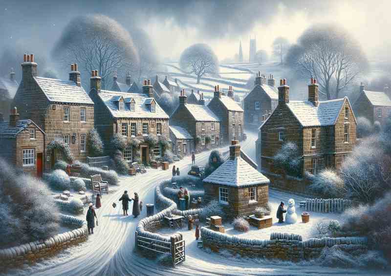 Frosty Elegance A Snowy Day in a Yorkshire Village | Canvas