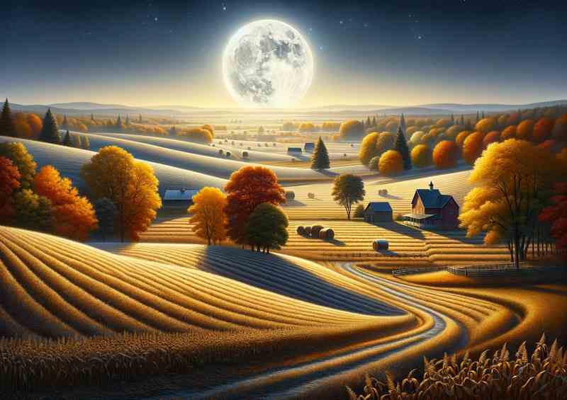 Harvest Moon Magic A Countryside Evening | Canvas