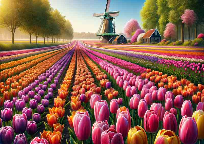 Radiant Bloom Spring Awakening in the Dutch Tulip Fields | Canvas