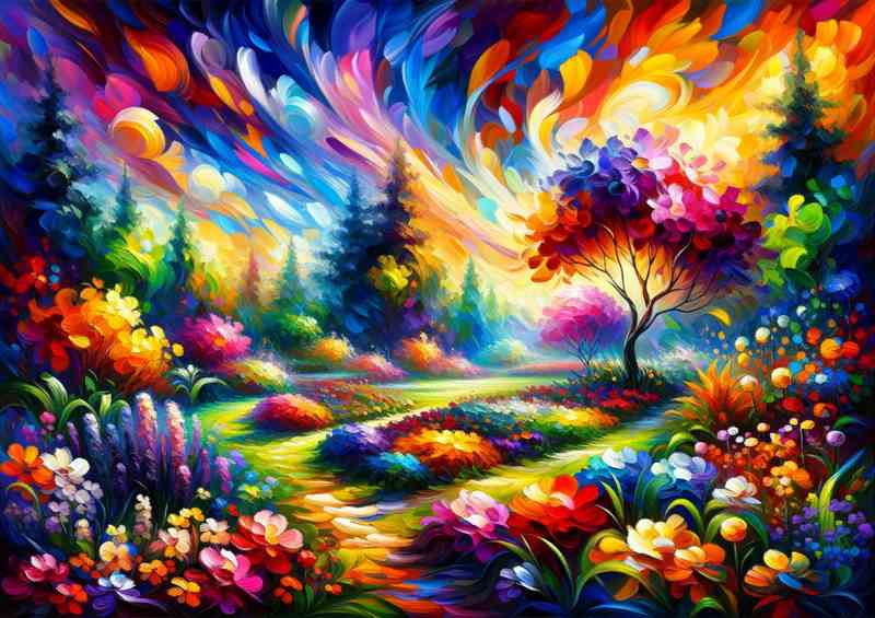 Renewal in Bloom A Spring Garden in Expressionist Style | Poster