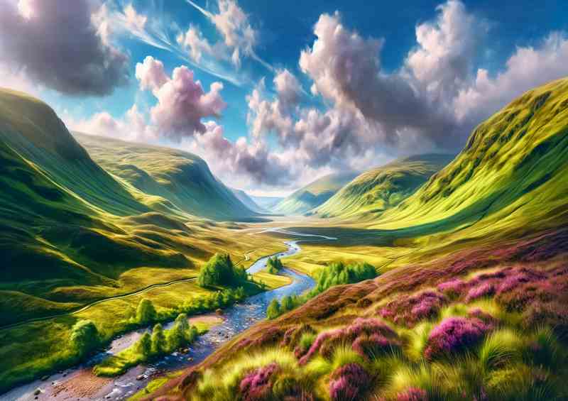 Spring afternoon in the Scottish Highlands Rolling hills | Canvas