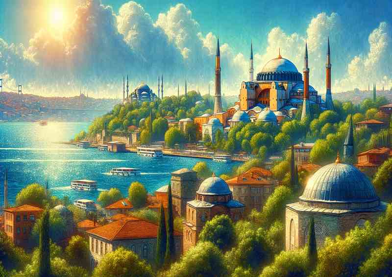 Summer afternoon in Istanbul Turkey The historic skyline | Poster