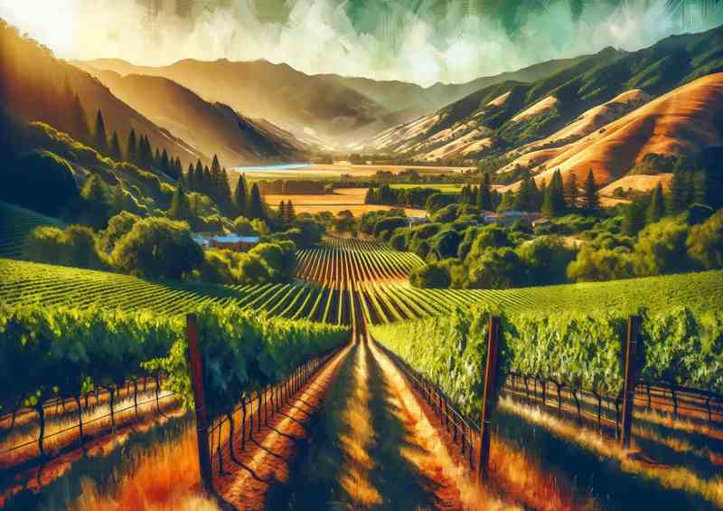 Summertime in Napa Valley Vineyards Poster