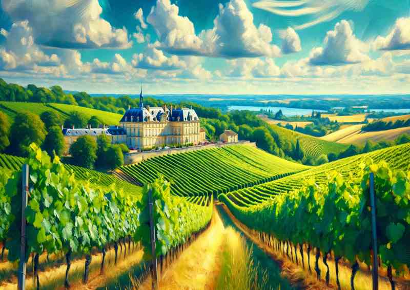 Summer Vineyards in Bordeaux France | Metal Poster