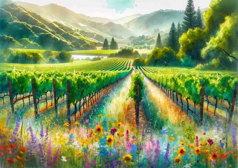 Summer afternoon in the vineyards of Napa Valley USA | Poster