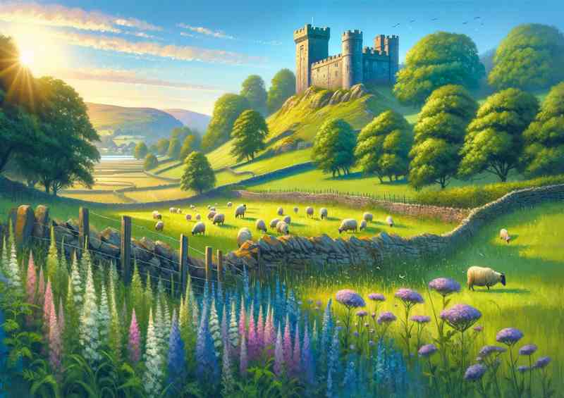 Welsh Countryside Metal Poster | Summer Morning Scene