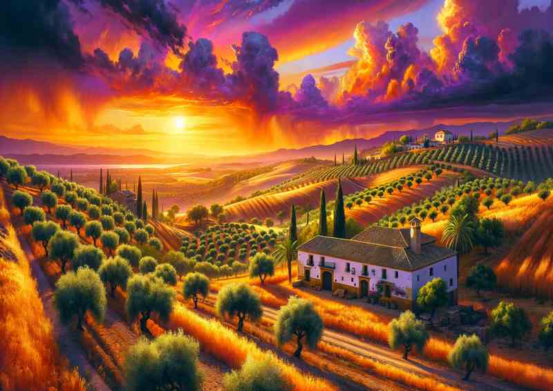 Summer sunset in the Andalusian countryside | Di-Bond