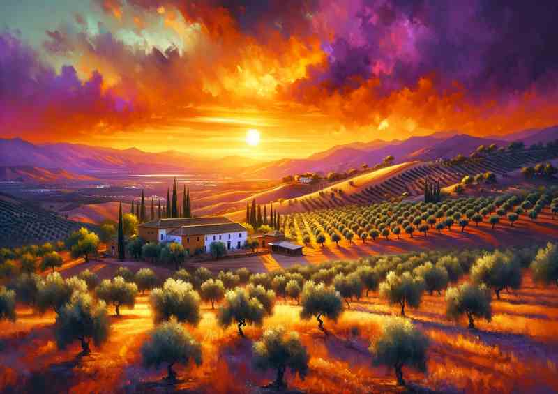 Andalusian Sunset Olive Groves & Sun | Di-Bond