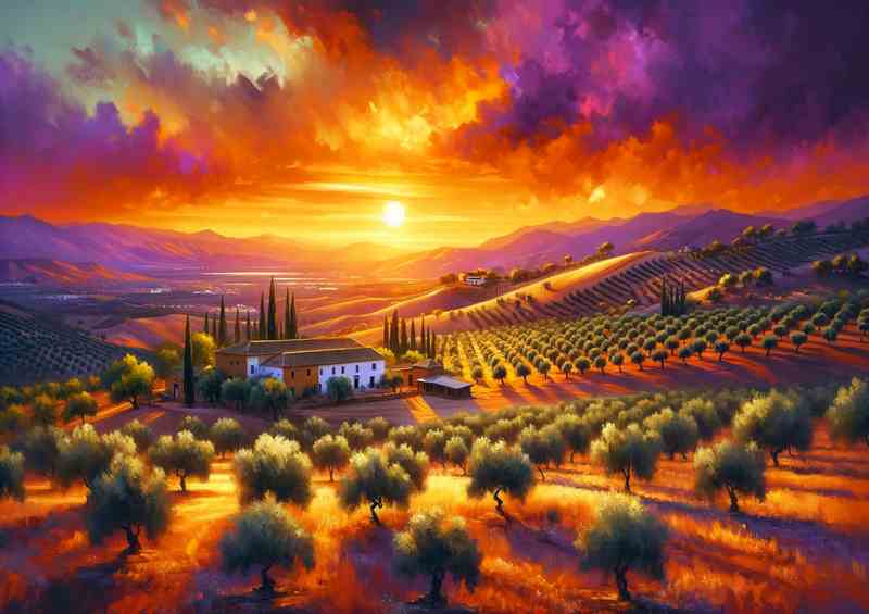 Andalusian Olive Grove Sunset | Poster
