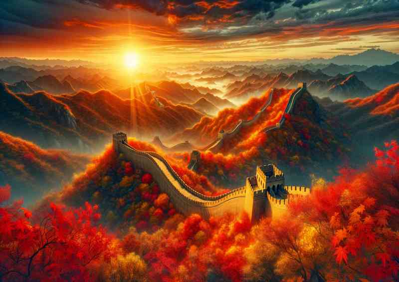Autumn Great Wall Sunset | Di-Bond