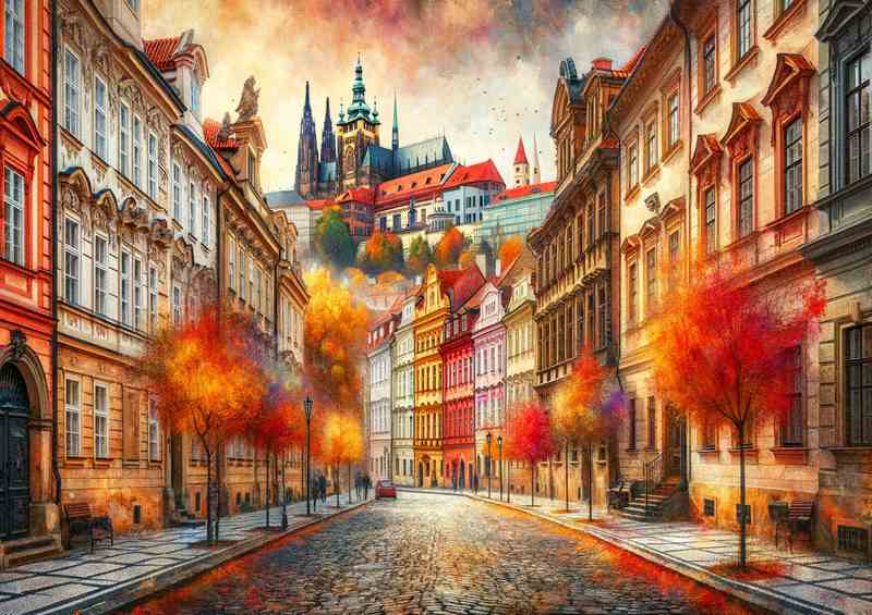 Prague Historic District Metal Poster - Autumn Day