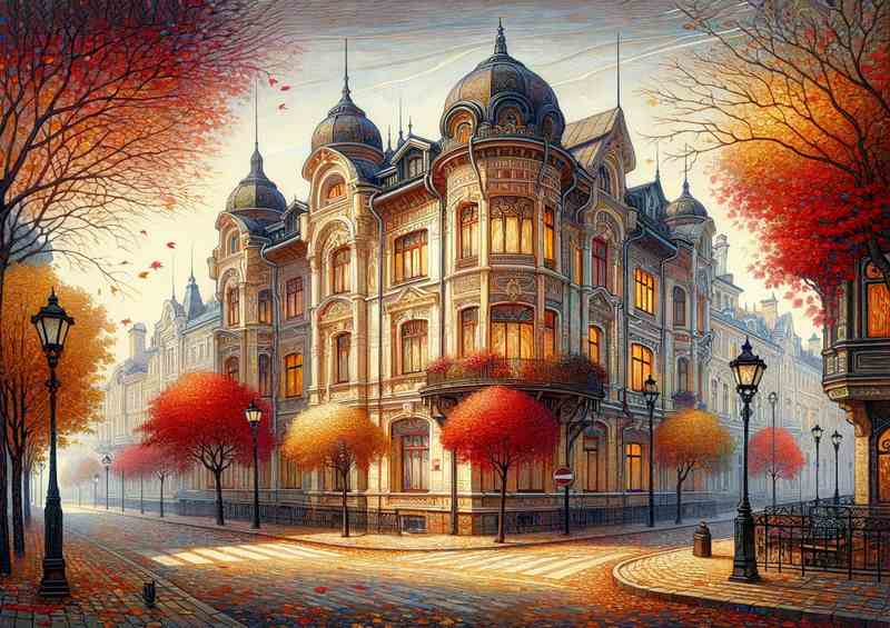 Autumns Elegance A Historic Town Art | Canvas