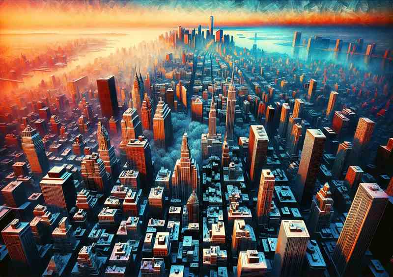 Empire State Winter Dawn Canvas (51 characters)