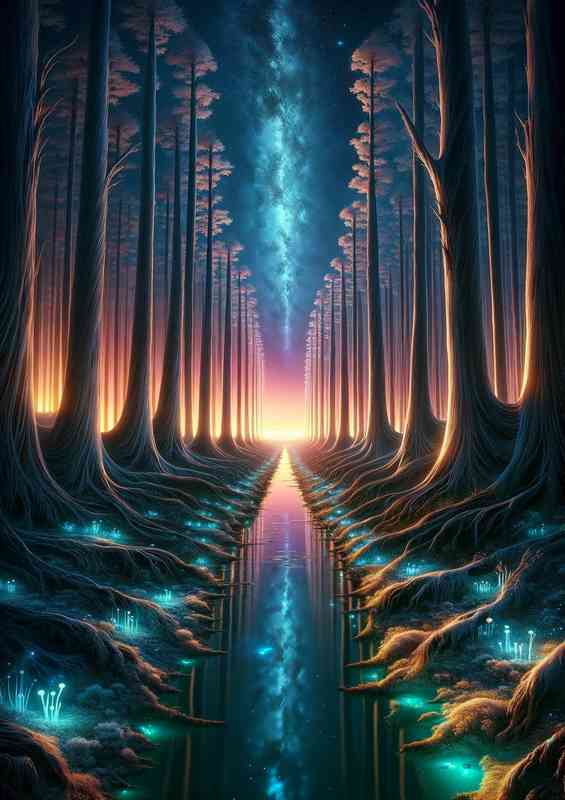 A breathtaking vertical view from a fantasy planet | Canvas