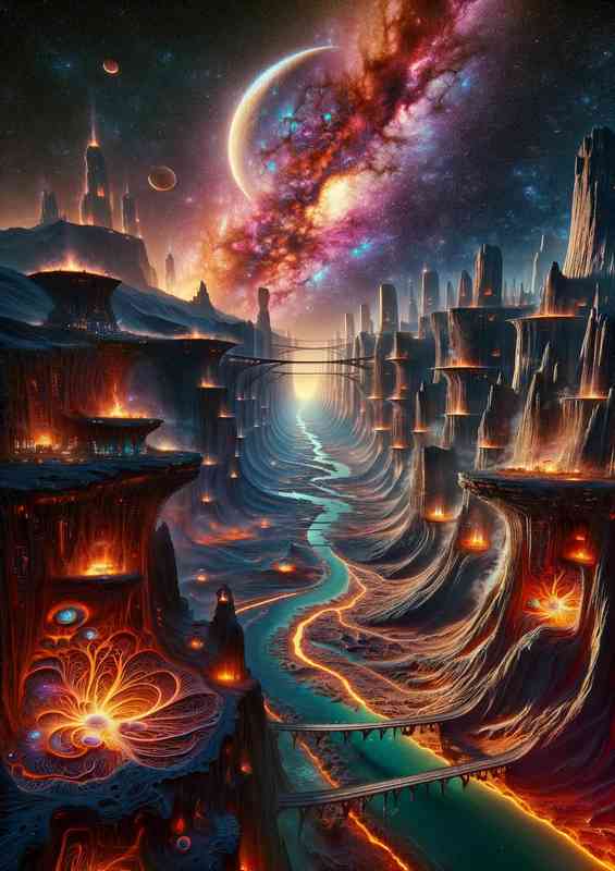 A fantasy planet expansive alien life | Canvas