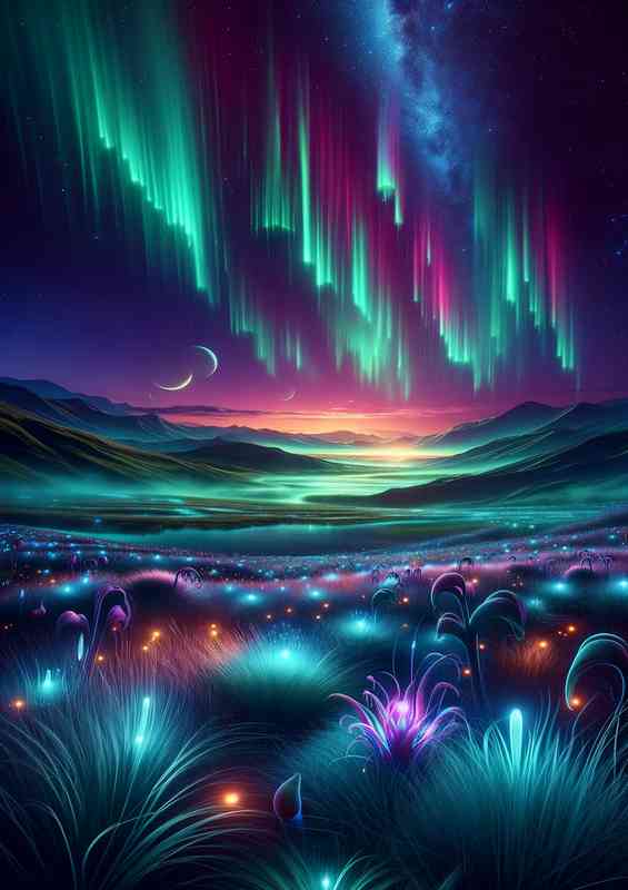 A view from a fantasy planet a vast array of colours | Metal Poster