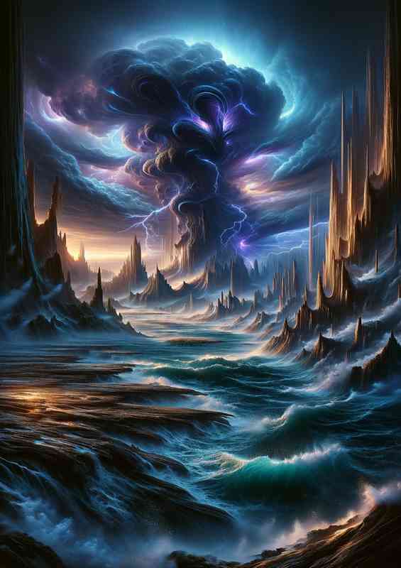 A view from a fantasy planet captures an alien | Poster