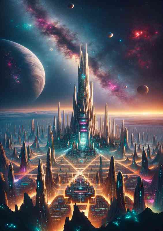 Fantasy planet The scene depicts a tower | Poster