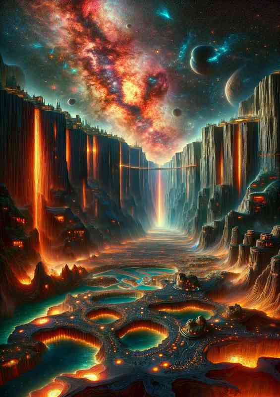 Fantasy planet expansive plane | Metal Poster