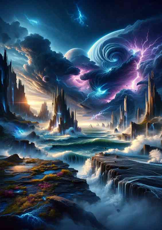 Vertical view from a fantasy planet | Canvas