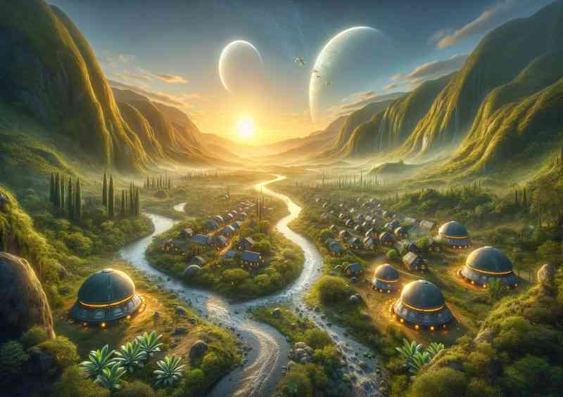 A fantasy planet The scene presents a peaceful alien villa | Canvas