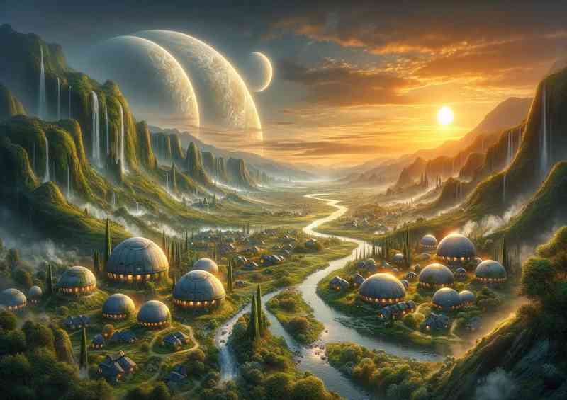 A fantasy planet a peaceful alien villa | Canvas