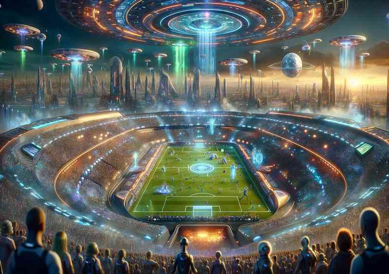 A fantasy planet The scene shows a grand alien sporting one | Di-Bond