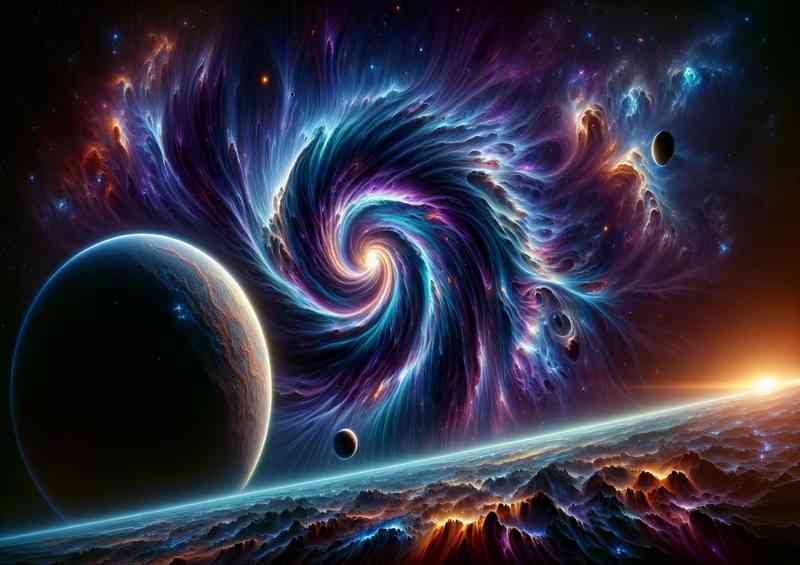 A fantasy space massive space anomaly near a distant planet | Di-Bond
