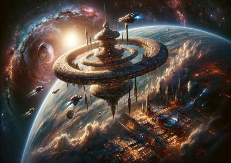 A mesmerizing view from space near a fantasy planet | Di-Bond