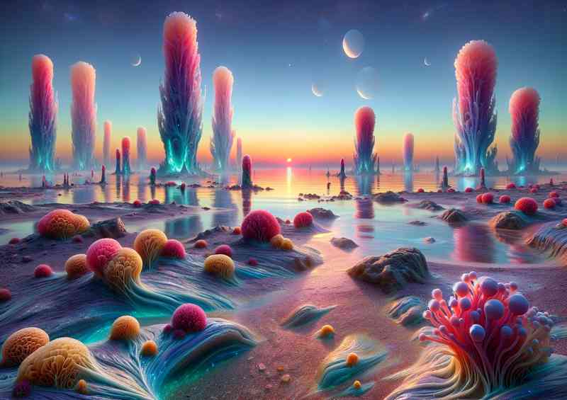 A single mesmerizing view from a fantasy planet | Metal Poster