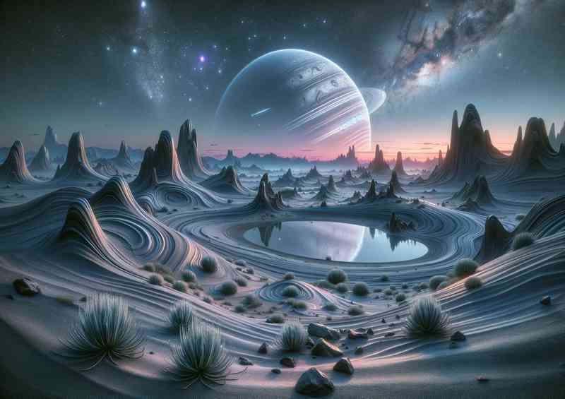 A view from a fantasy planet alien landscape | Poster