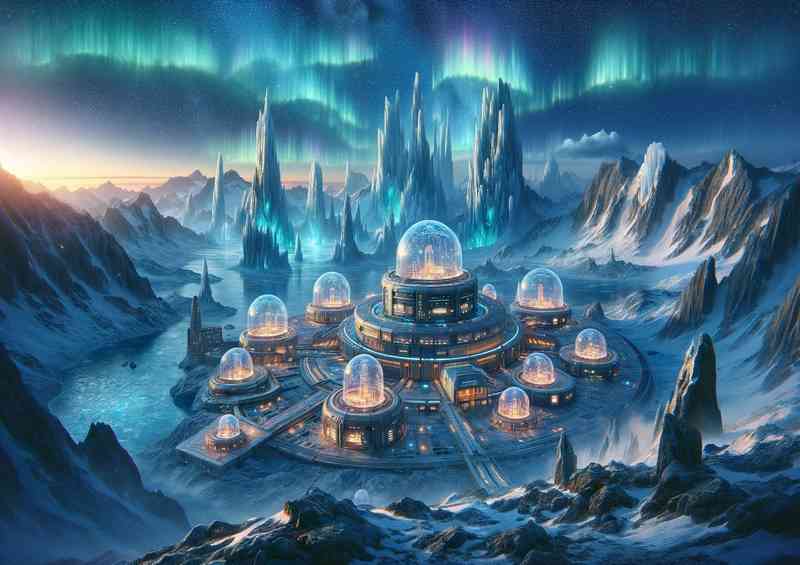 A view from a fantasy planet an alien research centre | Canvas