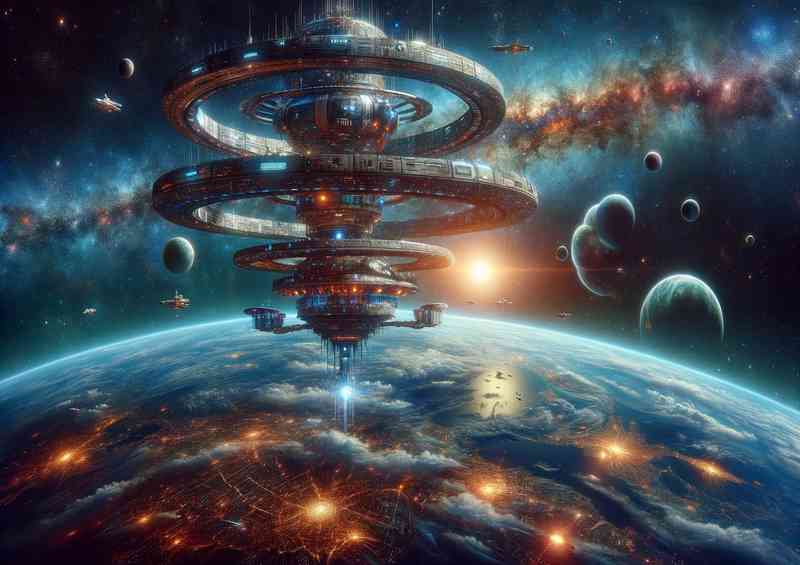 A view from space near a fantasy planet | Di-Bond