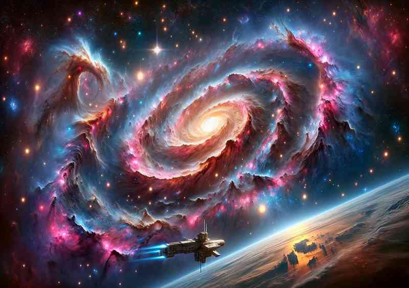 A view of a fantasy galaxy from space spiral | Canvas