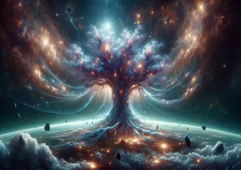 Space fantasy scene with a focus on celestial phenomena | Poster
