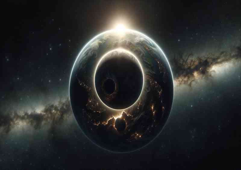 Space of a fantasy planet during a solar eclipse | Poster