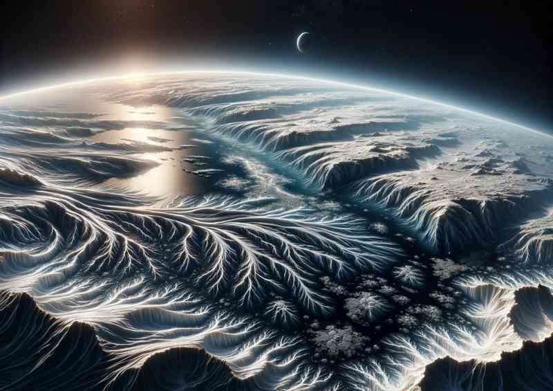Space of a fantasy planets polar region | Di-Bond