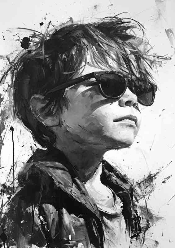 A little boy wearing sun glasses | Poster