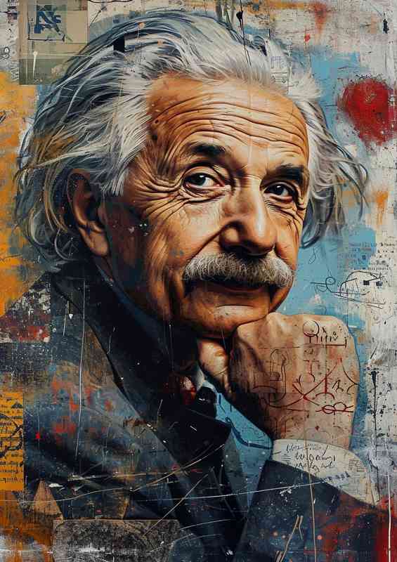 Albert einstein live the answer albert einstein street art | Metal Poster