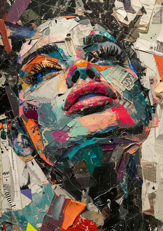 Collage with a womans head and face | Canvas