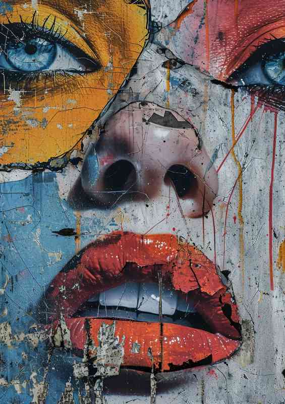 Face of a woman street art graffiti | Canvas